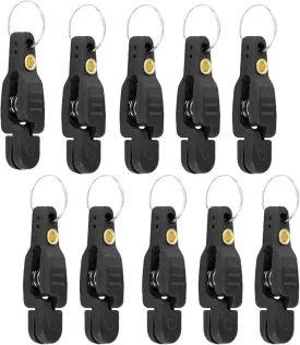 10pcs Fishing Line Clips with O Shaped Rings Snap Weight Release Clip for Offshore Fishing Planer Board Kite Heavy Tension Snap Release Clip Downriggers Outrigger Release Clips -Black