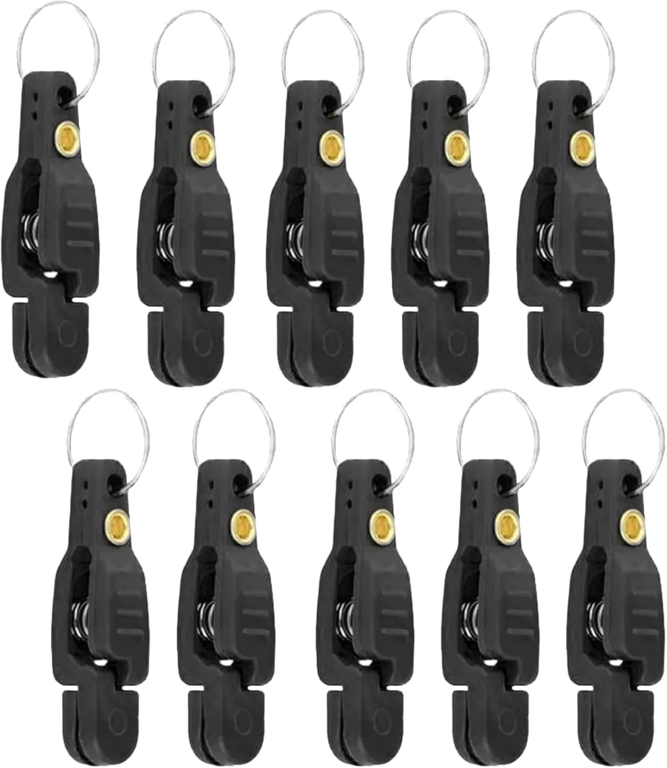 10pcs Fishing Line Clips with O Shaped Rings Snap Weight Release Clip for Offshore Fishing Planer Board Kite Heavy Tension Snap Release Clip Downriggers Outrigger Release Clips -Black