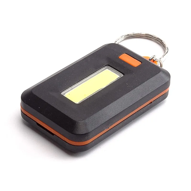 3 Modes Mini Portable COB LED Flashlight Keychain Torch Emergency Camping Flash Light Lamp