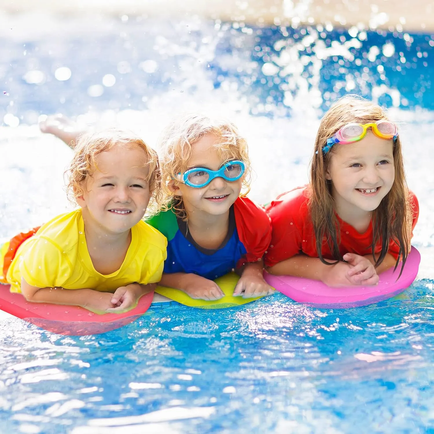 3 Pcs EVA Foam Swimming Kickboard Water Pool Training Swimming Aid Swim Board with Non Slip Edges for Adults Kids Beginner Swimmers Float Exercise Equipment, 3 Colors