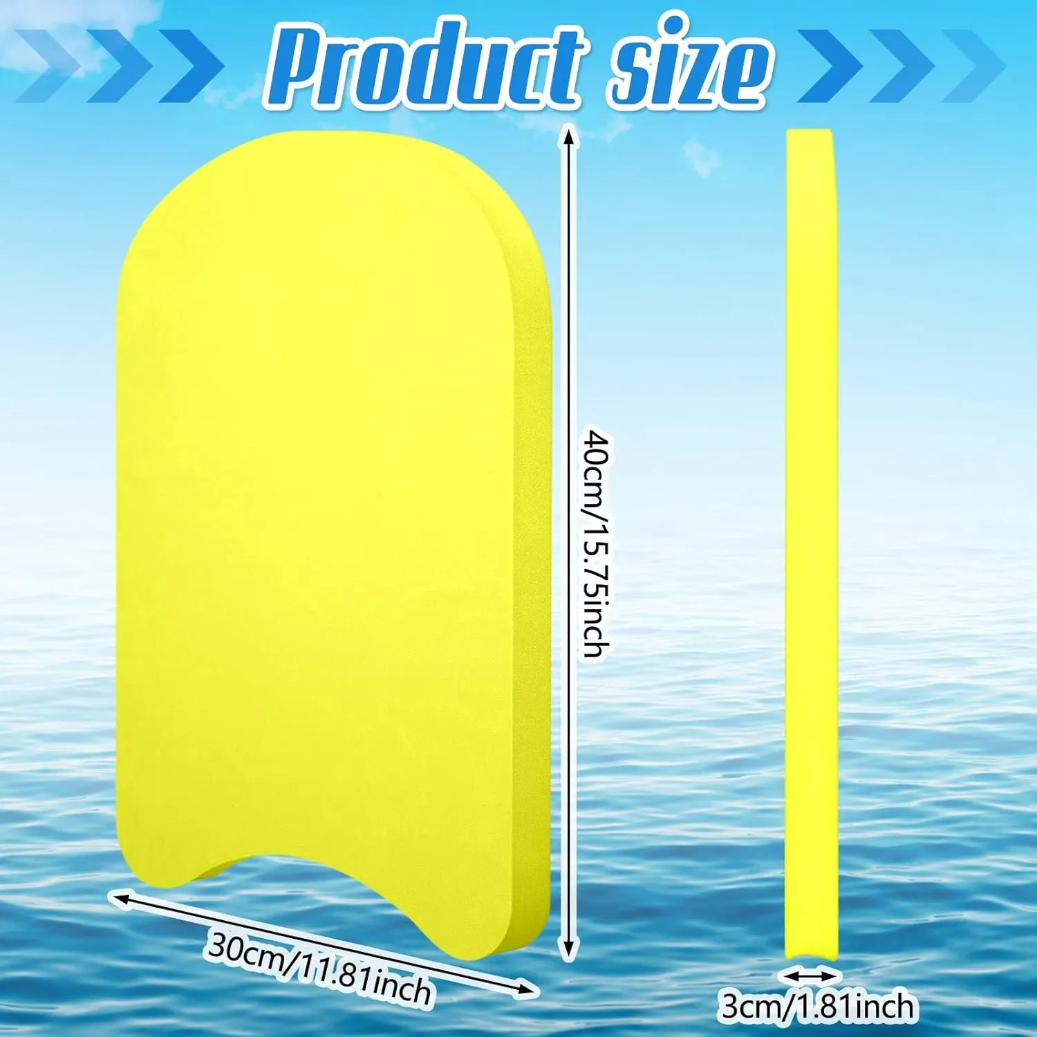 3 Pcs EVA Foam Swimming Kickboard Water Pool Training Swimming Aid Swim Board with Non Slip Edges for Adults Kids Beginner Swimmers Float Exercise Equipment, 3 Colors