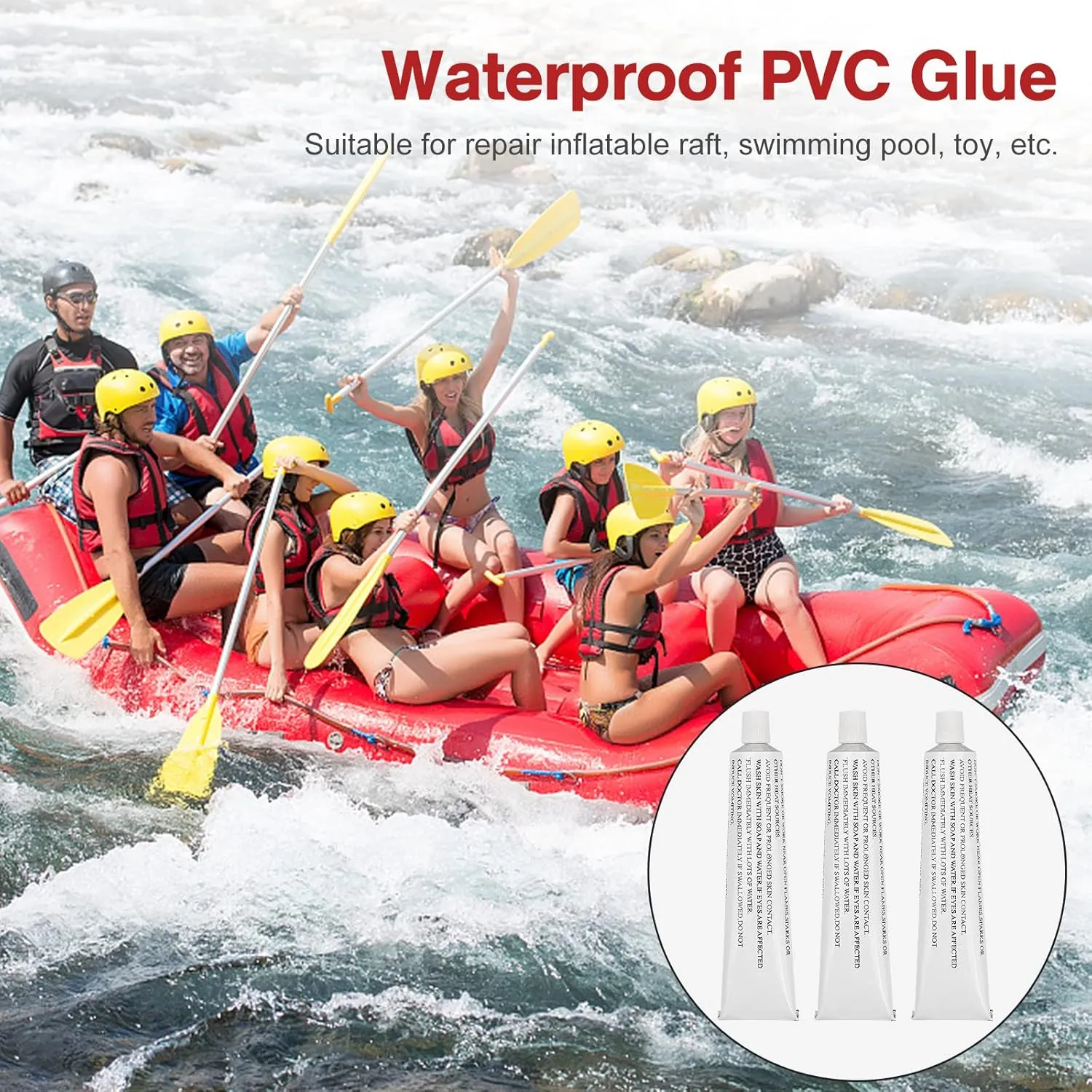 6 Pcs Boat Repair Kit with PVC Patches Set Accessory for Inflatable Boat Kayak