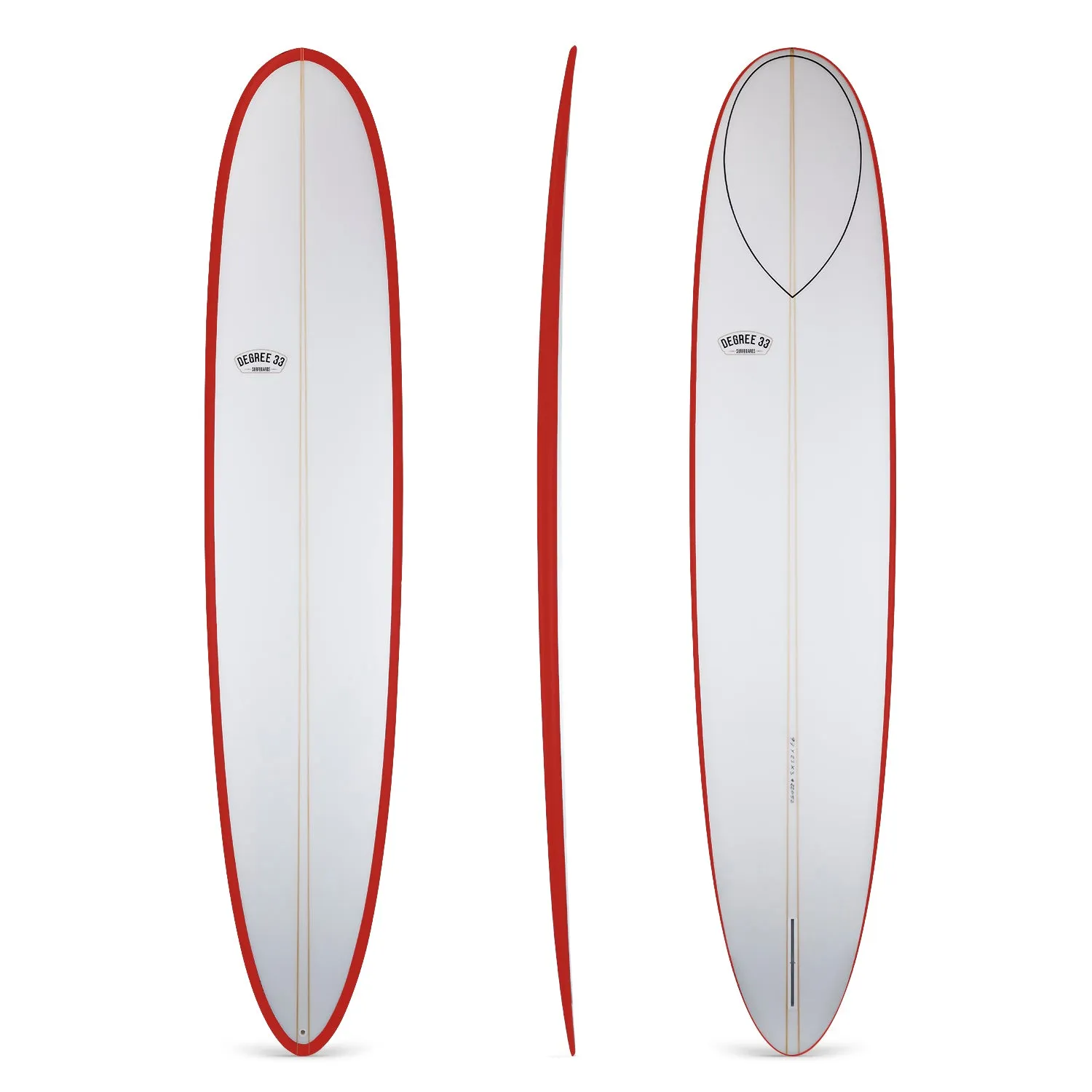 9'2" Wedge Noserider Red Rail Longboard Surfboard (Poly)