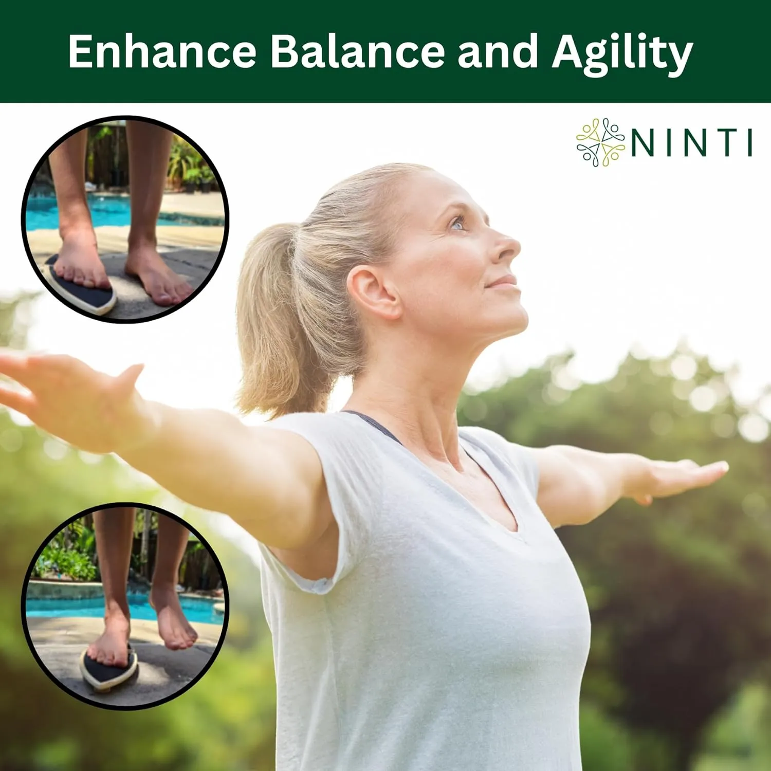 Balance Trainer, Foot Balance Board, Foot Strengthener. Used as Rehabilitation and Physical Therapy Equipment for Increase Stability, Recovery, Foot and Ankle Strengthener. Balance Training Equipment