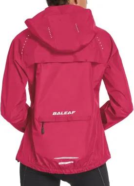 baleaf Women's Rain Jackets Waterproof Windbreaker Packable Running Lightweight Cycling Jacket Reflective Hooded