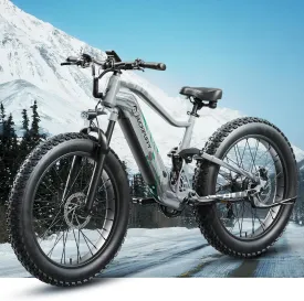 Boxer Electric Bike for Adults 960W, Full Suspension 48V 20AH Battery Ebike, 26" Fat Tire 28MPH 80Miles Range Mountain Electric Bicycle, 7 Speed Hydraulic Disc Brake