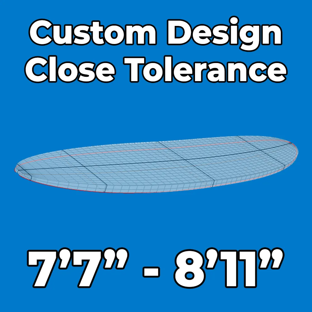 Custom Designed Engineered EPS Foam Blank 7'7" - 8'11" Long