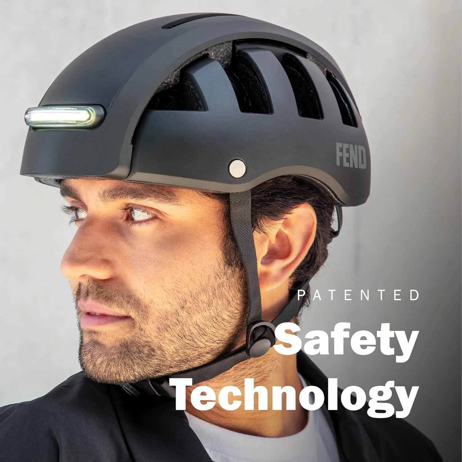 FEND Super Folding Bike Helmet with Lights  Ultra-Bright USB-C Front & Rear LEDs, Collapsible by 50%, CPSC/EN1078 Certified, for Adults, Commuters, E-Bikes, Scooters