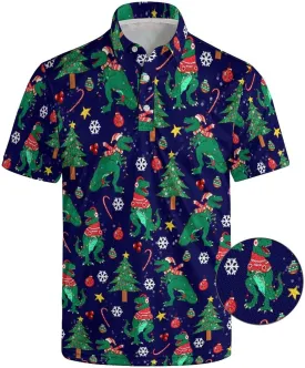 Funny Golf Shirts for Men Golf Polos Short Sleeve Quick Dry Performance Moisture Wicking Polo Shirt