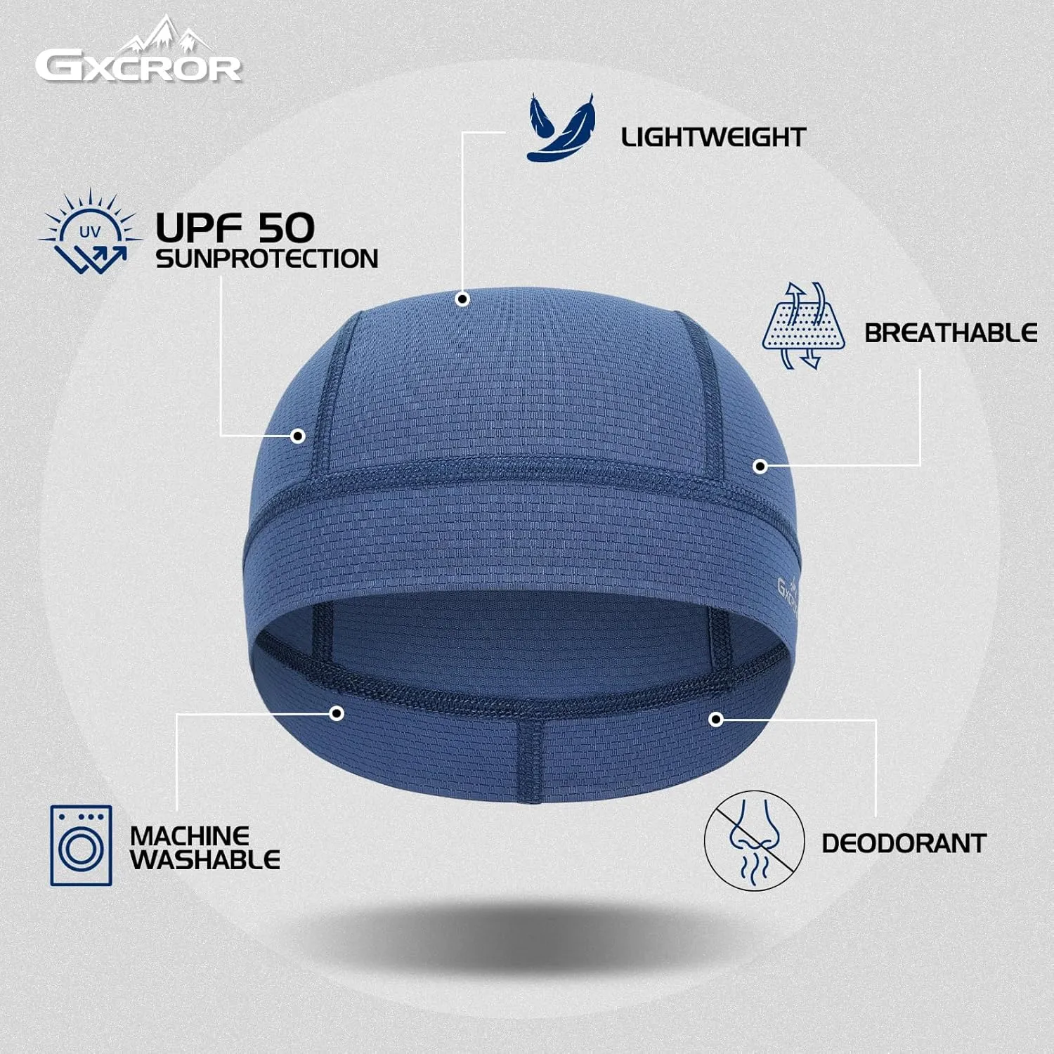 GXCROR 3 Pack Cooling Skull Cap with Sweat-Wicking & Anti-Odor Technology Quick-Dry Helmet Liner for Cycling Motorcycle