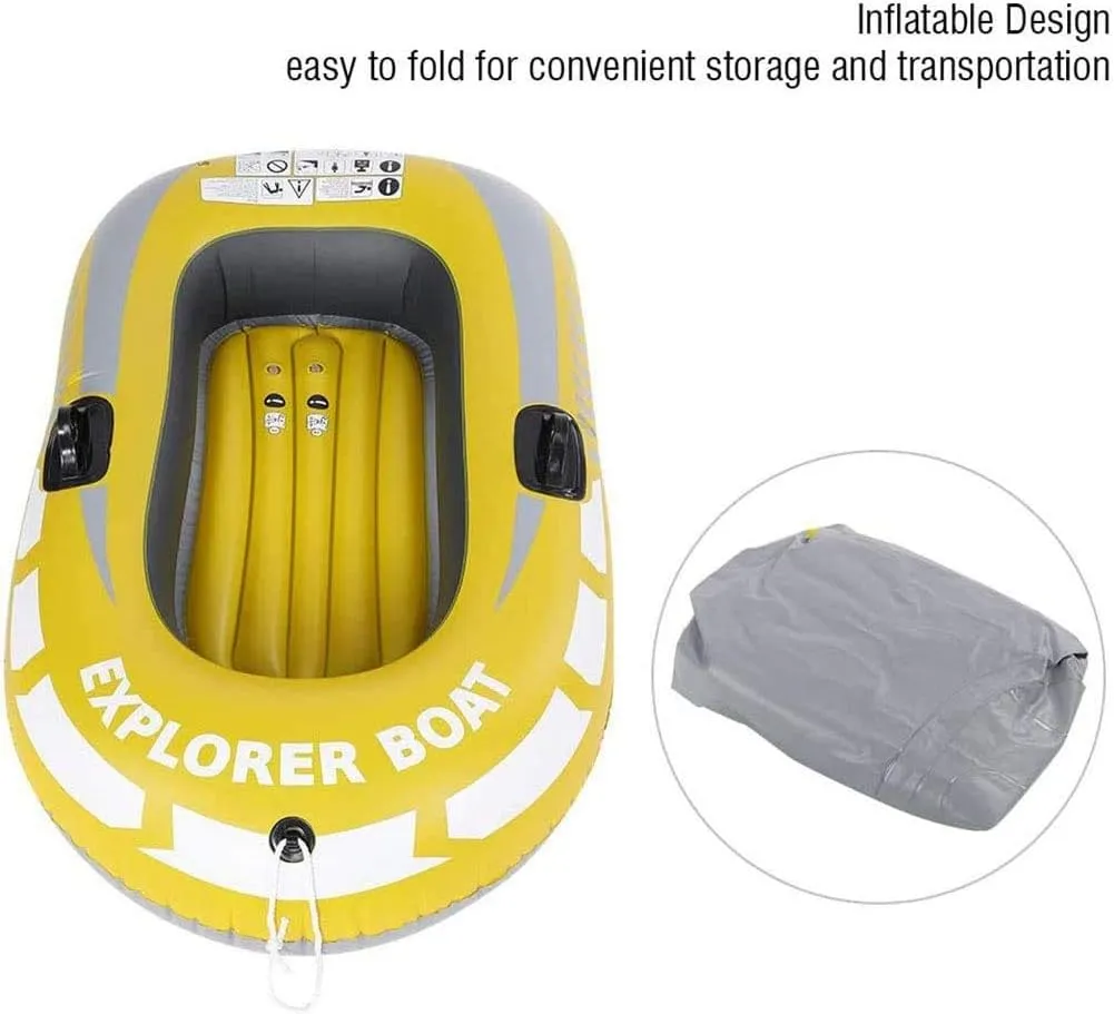 Inflatable Kayak, Fishing Boat Folding Dinghy Rowing Boats, Rubber Explorer Boat Canoe for Adults Water Sports,2person Boat
