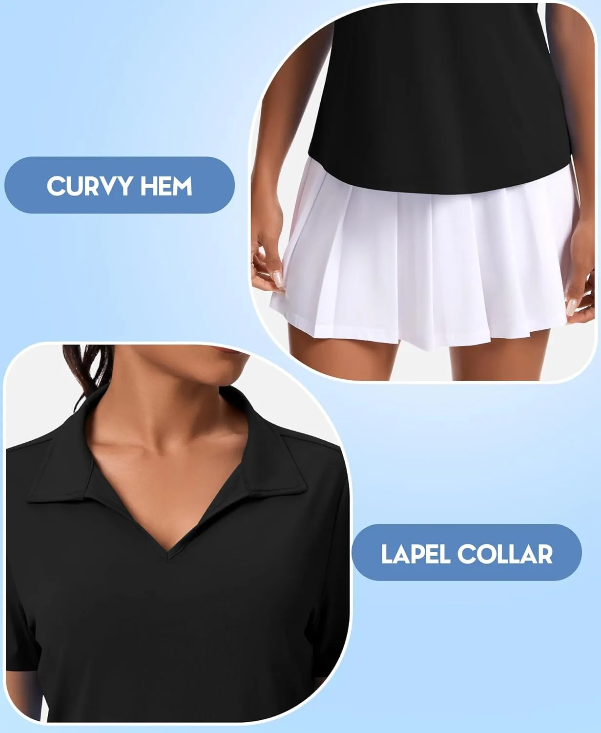JoyGirl Womens Golf Shirts Polo Shirts Collared V-Neck Short Sleeve Tennis Shirt UPF 50  Quick Dry Moisture Wicking Golf Tops