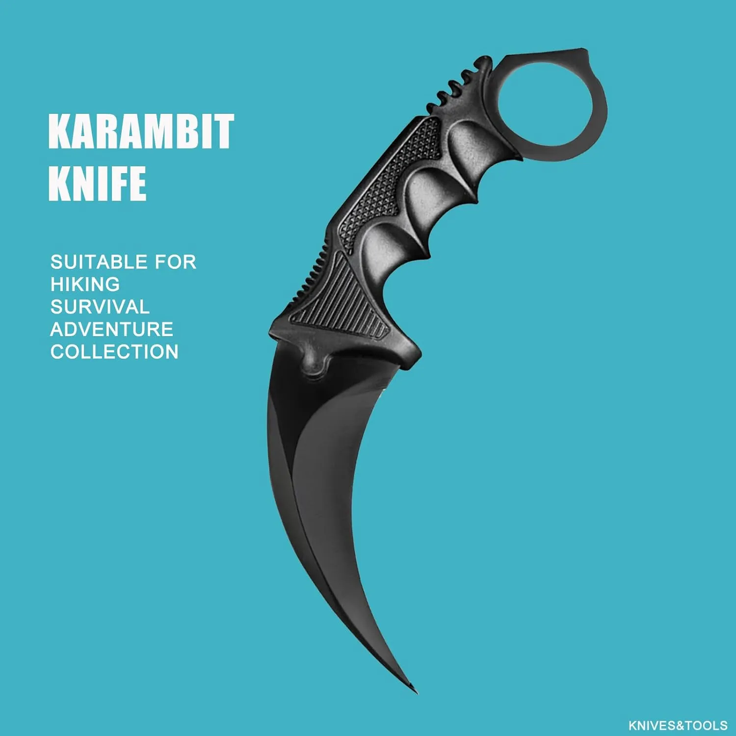 Karambit Knife Fixed Blade Tactical Camping Tool, 2 Pieces Stainless Steel Outdoor Hunting Knife with Sheath and Cord, Suitable for Hiking, Adventure, Survival and Collection (Green&Black)