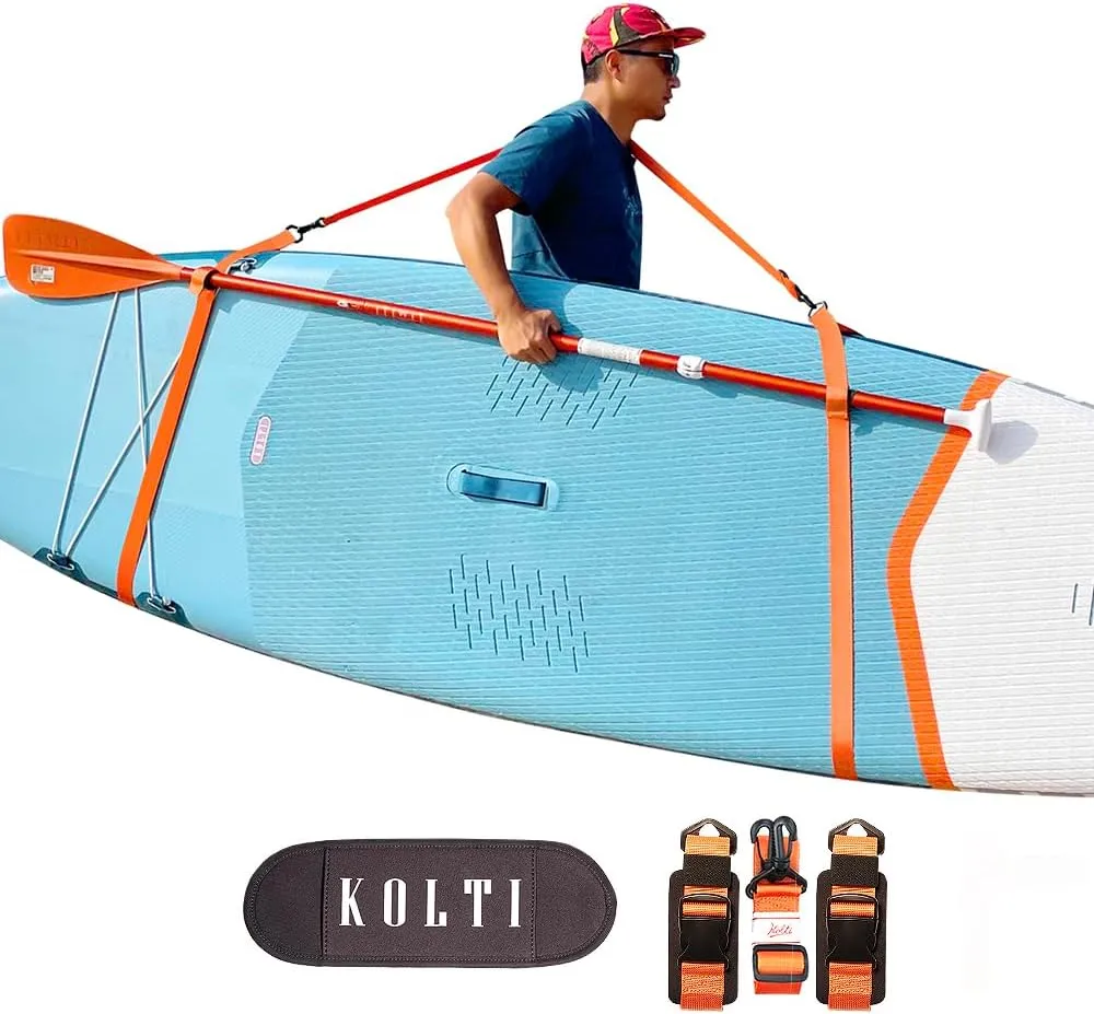 Kolti Paddle Board Carry Strap, Adjustable Heavy-Duty SUP Carrying Support Strap for Surfboard Stand Up Paddleboard Canoe Longboard Carry Belt Paddle Board Accessories