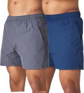 Men's 5 Inch Swim Trunk's with Liner 2 Pack Mens Stretch Quick Dry Beach Shorts Swimming Trunks & Bathing Suits for Men