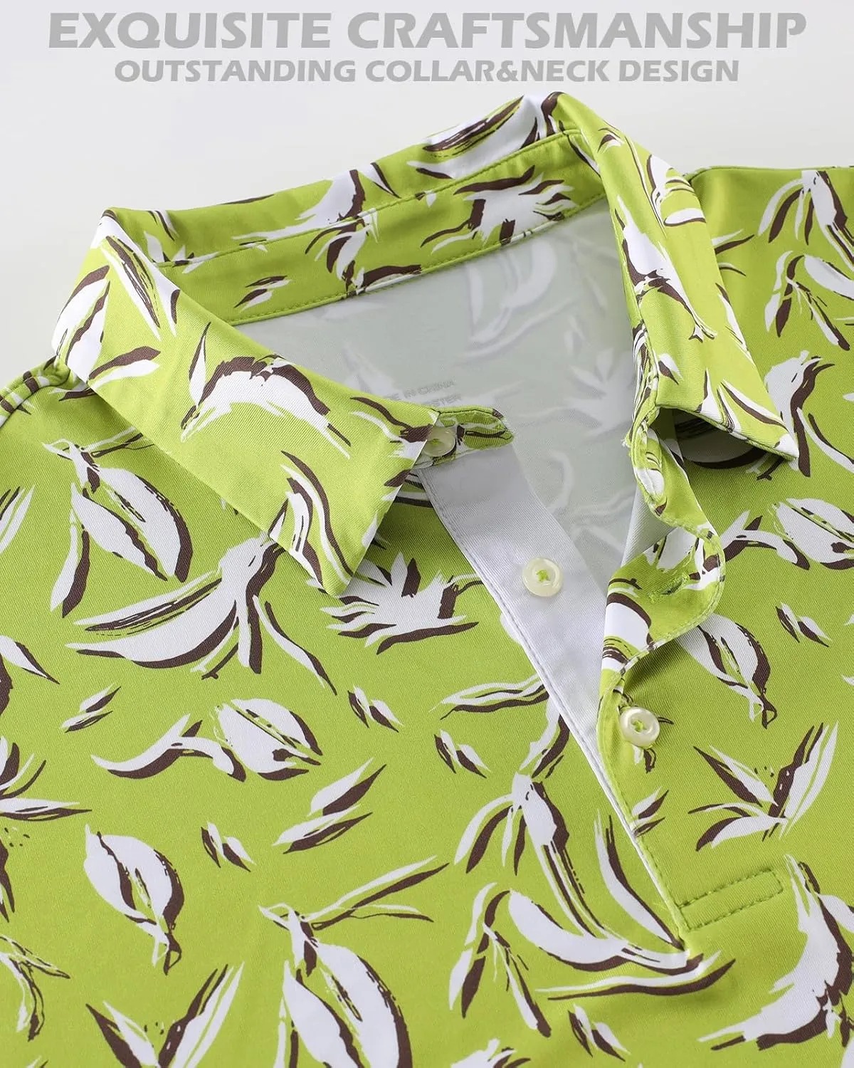 Men's Golf Polo Shirts Dry Fit Comfort Stretch Casual Shirt Short Sleeve Perfomance Moisture Wicking Funny Print