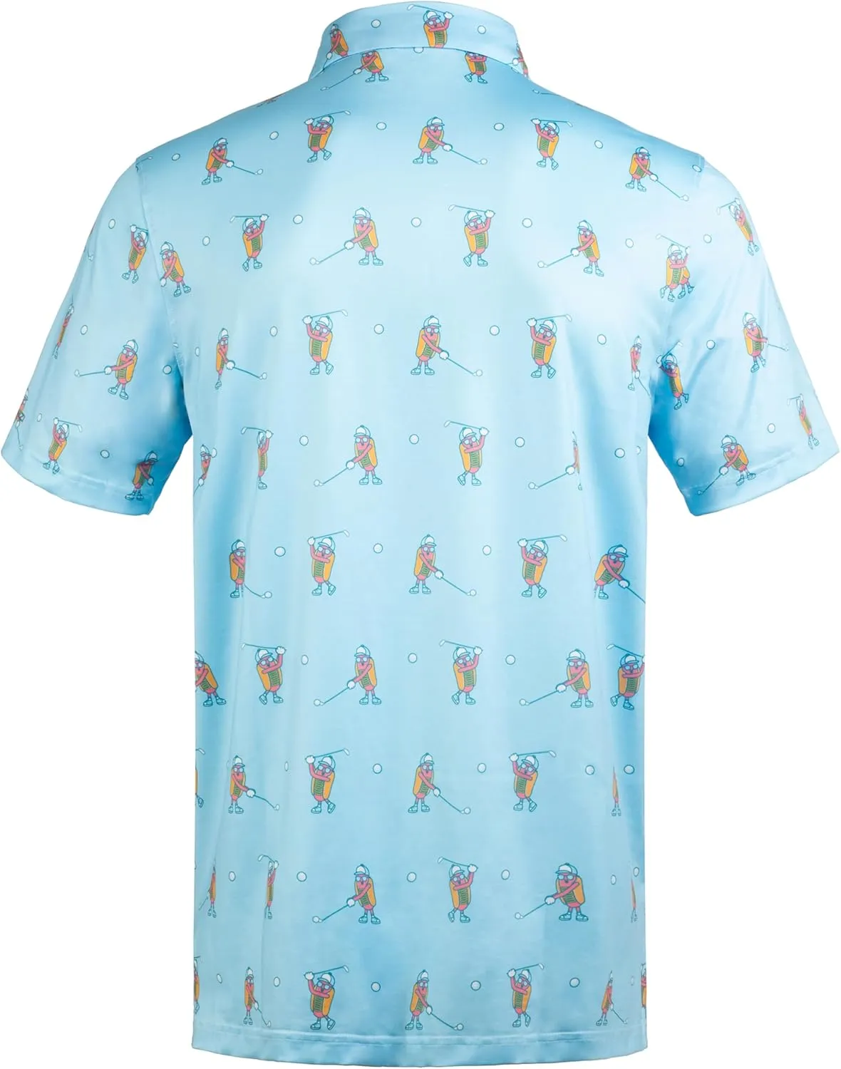 Men's Golf Shirts Short Sleeve Moisture Wicking Print Patterns Collared Performance Polo Golf Shirts for Men Dry Fit