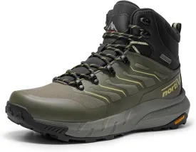 NORTIV 8 Men's Lightweight Hiking Boots Waterproof Breathable Outdoor Trekking Camping Ankle Boots Fern