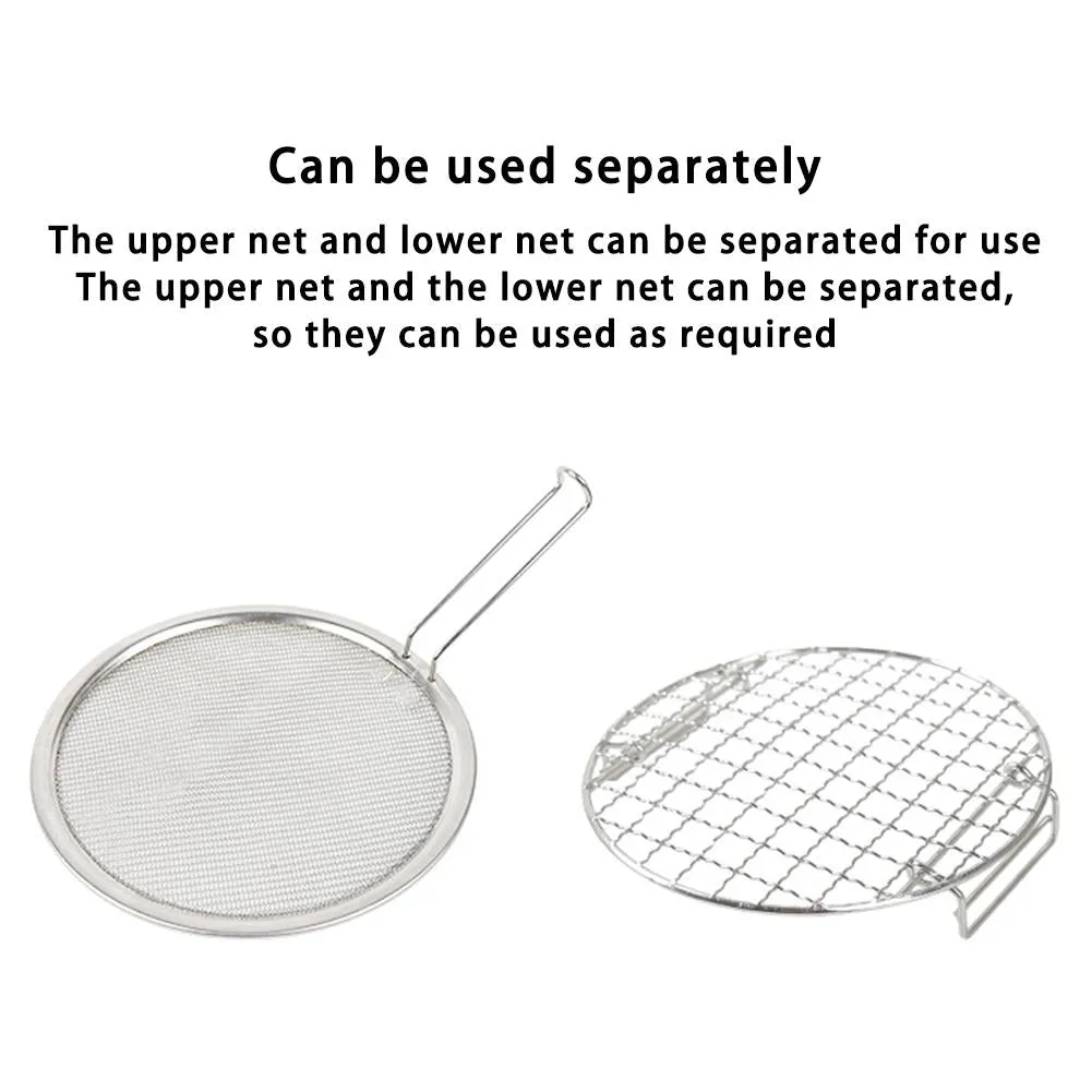 Outdoor Mini Roaster Foldable Portable Stainless Steel Multifunctional Bbq Mesh Rack Camping