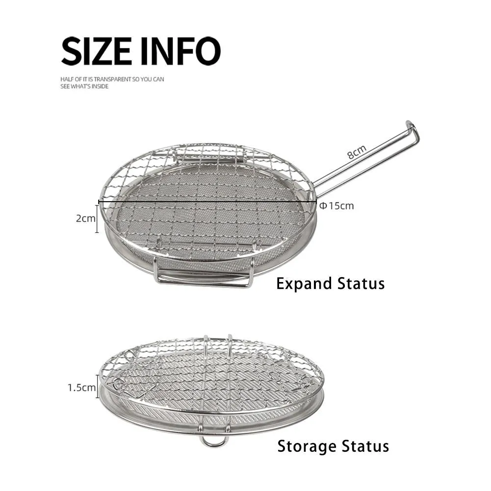Outdoor Mini Roaster Foldable Portable Stainless Steel Multifunctional Bbq Mesh Rack Camping