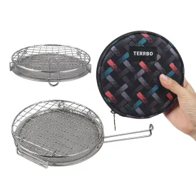 Outdoor Mini Roaster Foldable Portable Stainless Steel Multifunctional Bbq Mesh Rack Camping