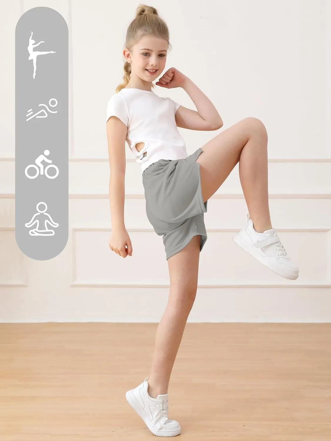 Resinta Girls Athletic Mesh Shorts Basketball Soccer Active Sports Gym Shorts for Youth Kids