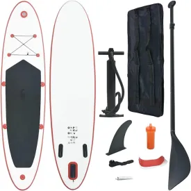 Stand Up Paddle Board Set SUP Surfboard Inflatable Red and WhiteRed 13,8g
