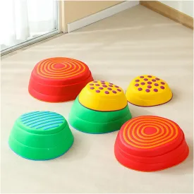 Stepping Stones 6-Piece Set Colored Balance Stepping Stones, Kids Toy Balanced Rock Sensory Training Equipment, for Home Kindergarten Obstacle Courses