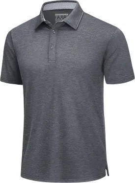 TACVASEN Men's Golf Shirts Short Sleeve Quick Dry Polo Shirts Moisture Wicking Casual Business Sports Breathable Polo