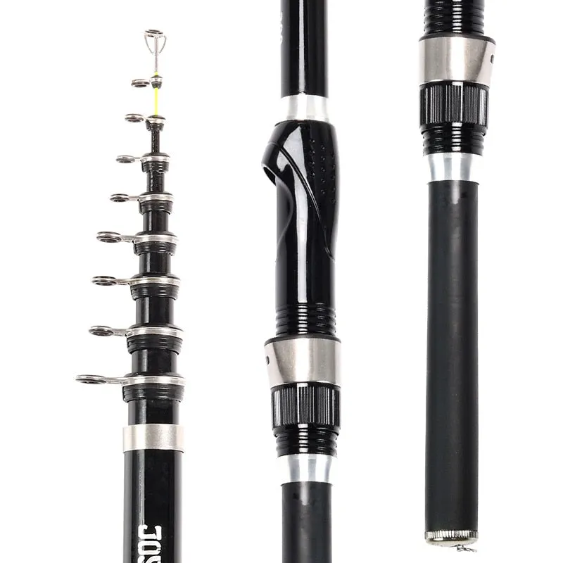 Telescopic Rock Fishing Rod Spinning Fly Carp Feeder Carbon Fiber Pesca 3M 2.7M 2.4M 2.1M 1.8M 1.5M