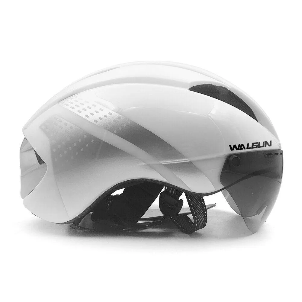 WALGUN Aero Cycling Helmet Road Bike Helmet Adults Lens Goggles Visor Time Trial TT Triathlon Bicycle Helmet M L for Men Women