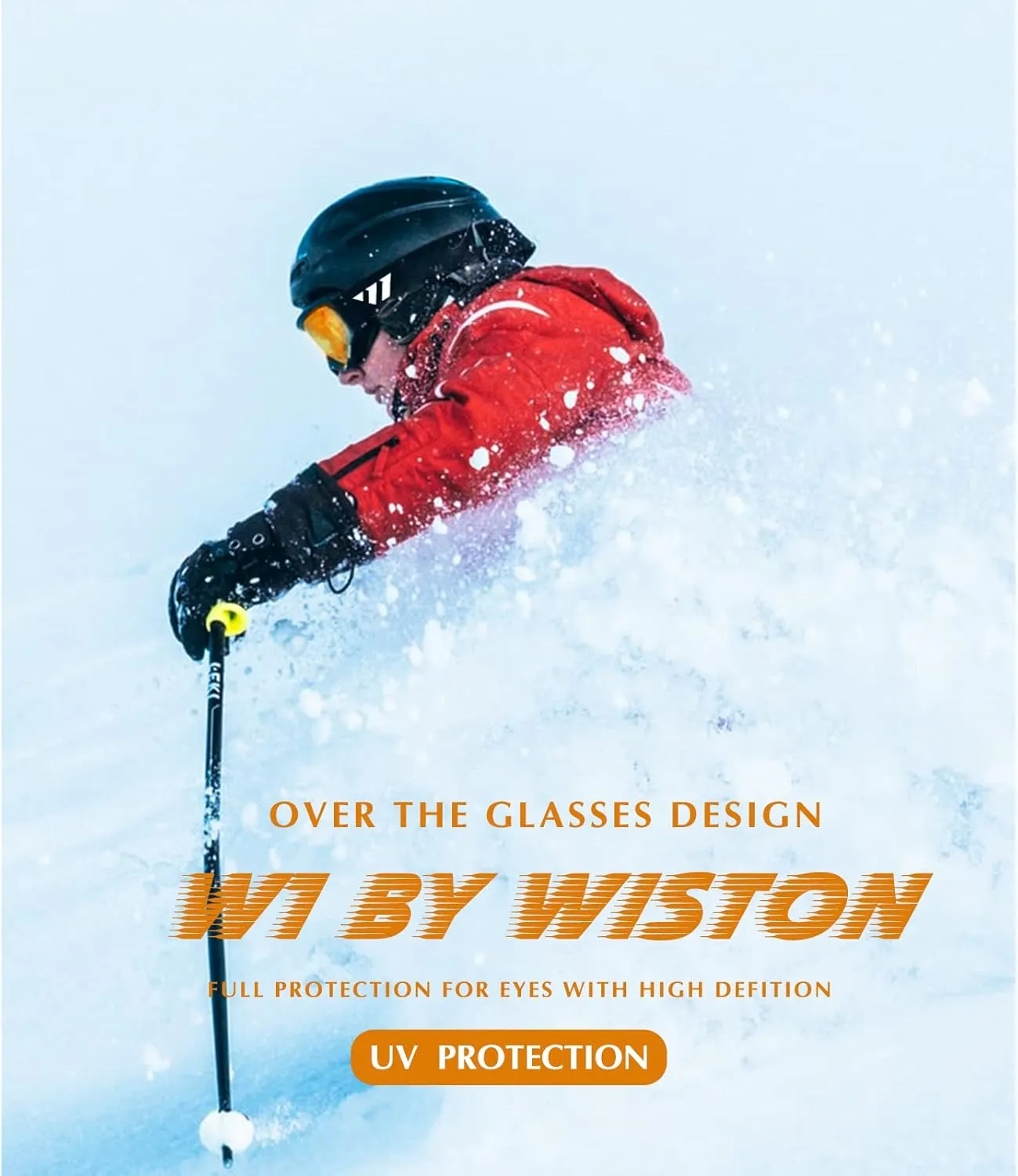 WISTON Ski Goggles - OTG Snow/Snowboard Goggles for Men, Women & Youth - 100% UV Protection W1