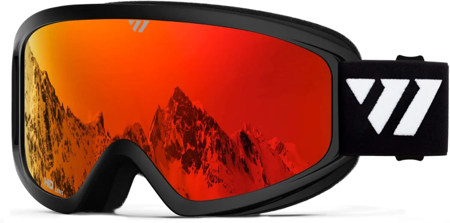 WISTON Ski Goggles - OTG Snow/Snowboard Goggles for Men, Women & Youth - 100% UV Protection W1