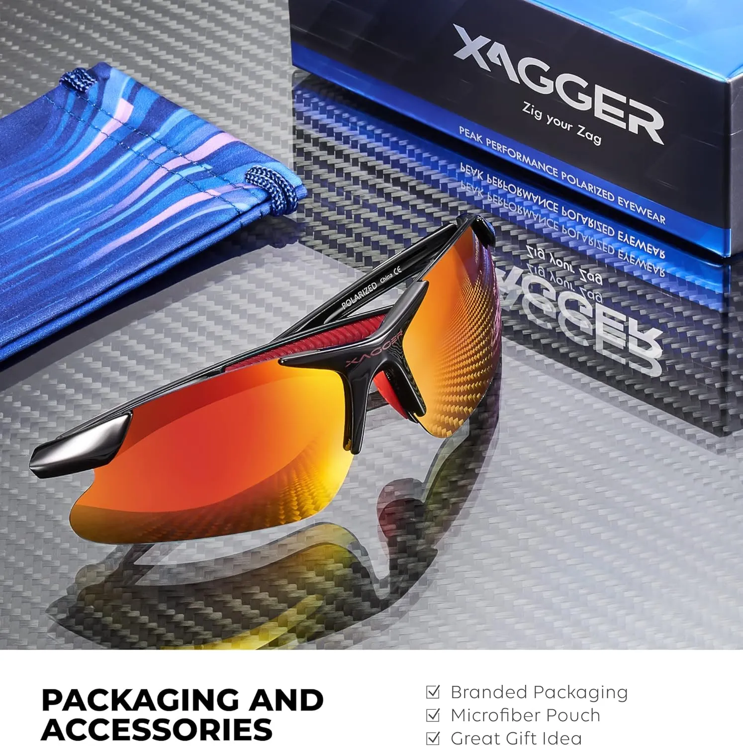 Xagger Kids Youth Polarized Sports Sunglasses for Boys Girls Baseball Softball Glasses TR90 Frame